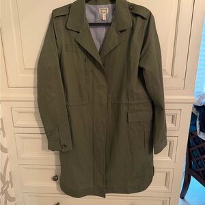 Anthropologie Olive Utility Trench Coat
